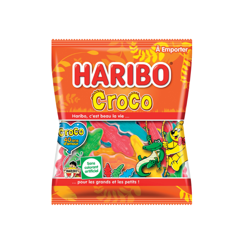 BONBON CROCODILE HARIBO SACHET 120Grammes