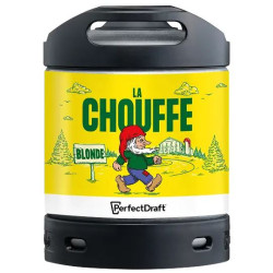 BIERE LA CHOUFFE 8° 6 Litres, bière blonde, Origine belge, fut consigné.