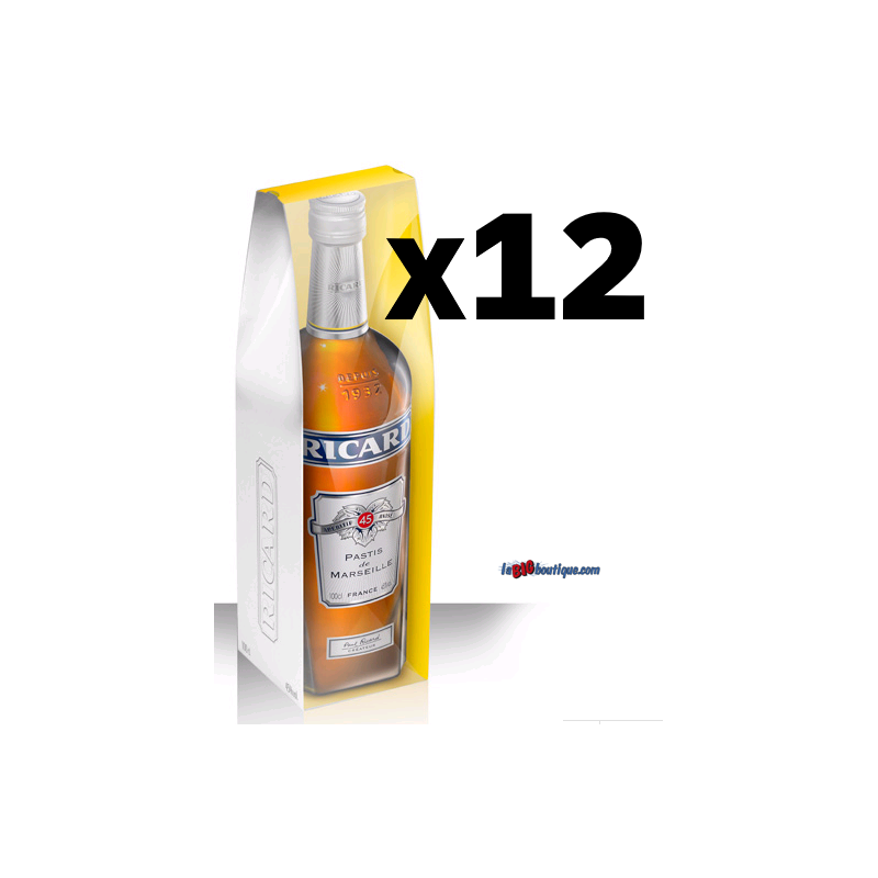 12 ÉTUIS RICARD SÉRIGRAPHIÉS POUR BOUTEILLE 1 Litre, vendu sans bouteille 12 ÉTUIS RICARD SÉRIGRAPHIÉS POUR BOUTEILLE 1 Litre, vendu sans bouteille