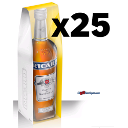 25 ÉTUIS RICARD SÉRIGRAPHIÉS POUR BOUTEILLE 1 Litre, vendu sans bouteille