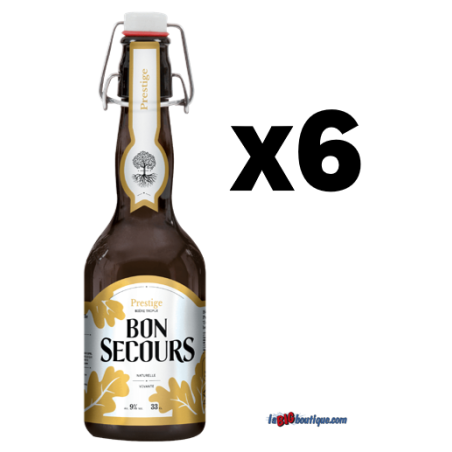 CARTON DE 6 BIERES BON SECOURS PRESTIGE TRIPLE 33cl 9°, Bière Blonde, Bouteille consignée