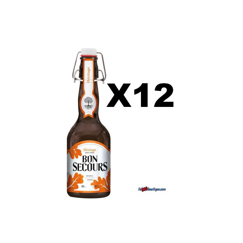 BIERE BON SECOURS HERITAGE 12 X 33cl 8°, Bière Ambrée, Bouteille consignée