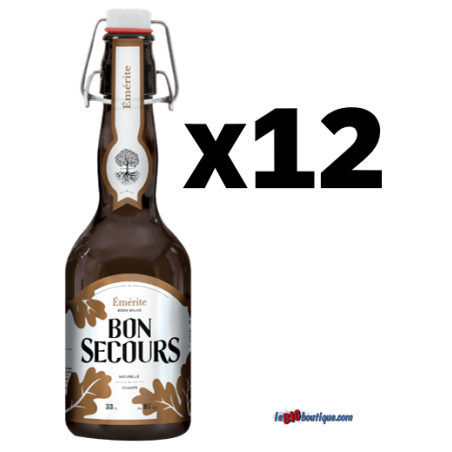 CARTON DE 6 BIERES BON SECOURS EMERITE 33cl 8°, Bière Brune, Bouteille consignée