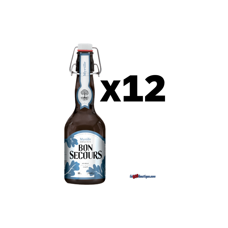 CARTON DE 12 BIERES BON SECOURS MYRTILLE 33cl 6,4°, Bière Fruitée, Bouteille consignée