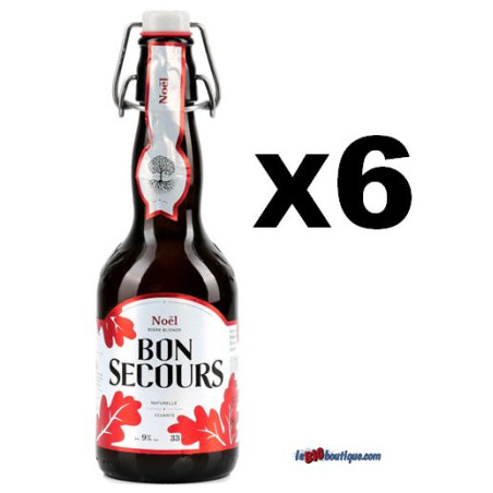 BIERE BON SECOURS DE NOEL 6 X 33cl 9°, Bière Blonde, Bouteille consignée.