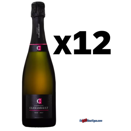 CARTON DE 12 BOUTEILLES DE CHAMPAGNE BRUT ROSÉ CLÉRAMBAULT 75cl 12°
