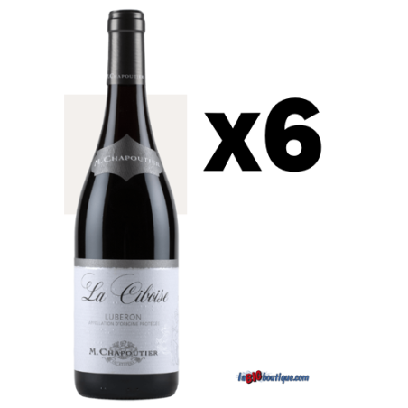 CARTON DE VIN ROUGE LUBERON "LA CIBOISE" CHAPOUTIER 6 X 75cl 14,5° 2024, AOP Vallée du Rhône - Luberon