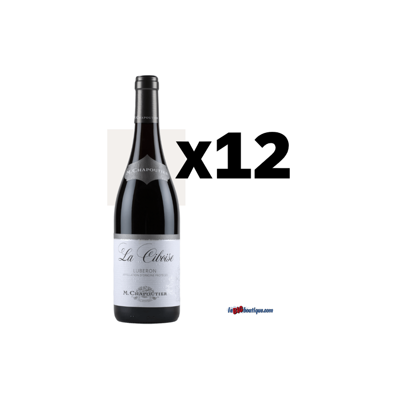 CARTON DE VIN ROUGE LUBERON "LA CIBOISE" CHAPOUTIER 12 X 75cl 14,5° 2024, AOP Vallée du Rhône - Luberon