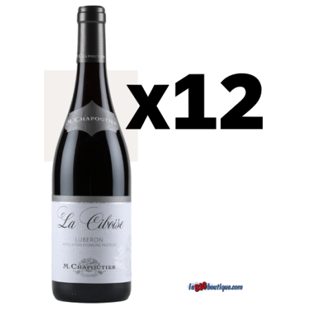 CARTON DE VIN ROUGE LUBERON "LA CIBOISE" CHAPOUTIER 12 X 75cl 14,5° 2024, AOP Vallée du Rhône - Luberon