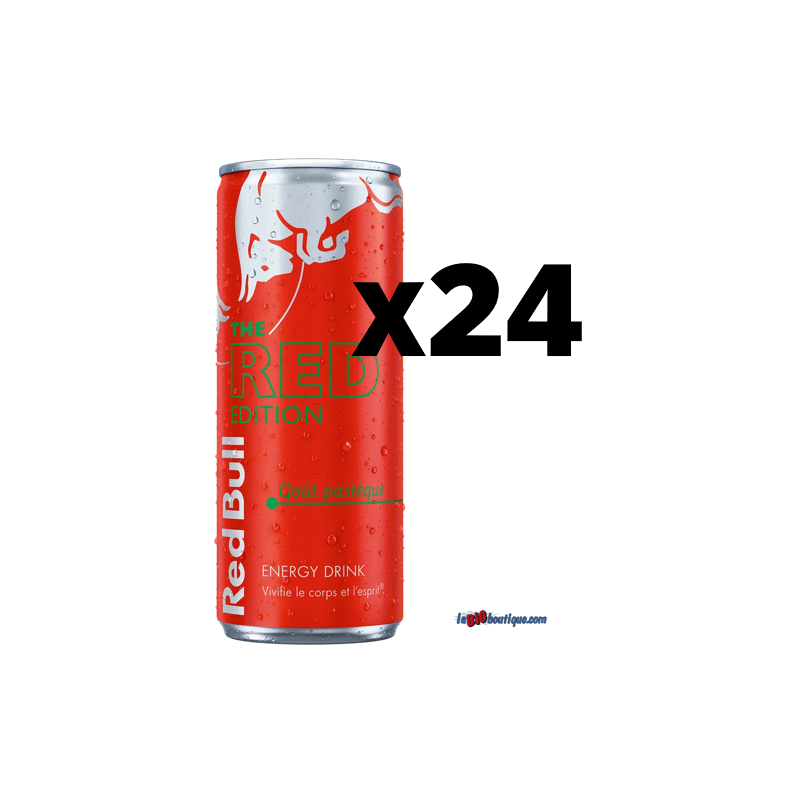 RED BULL THE RED EDITION (Goût Pastèque) 25cl X 24, ENRGY DRINK, Boite métal