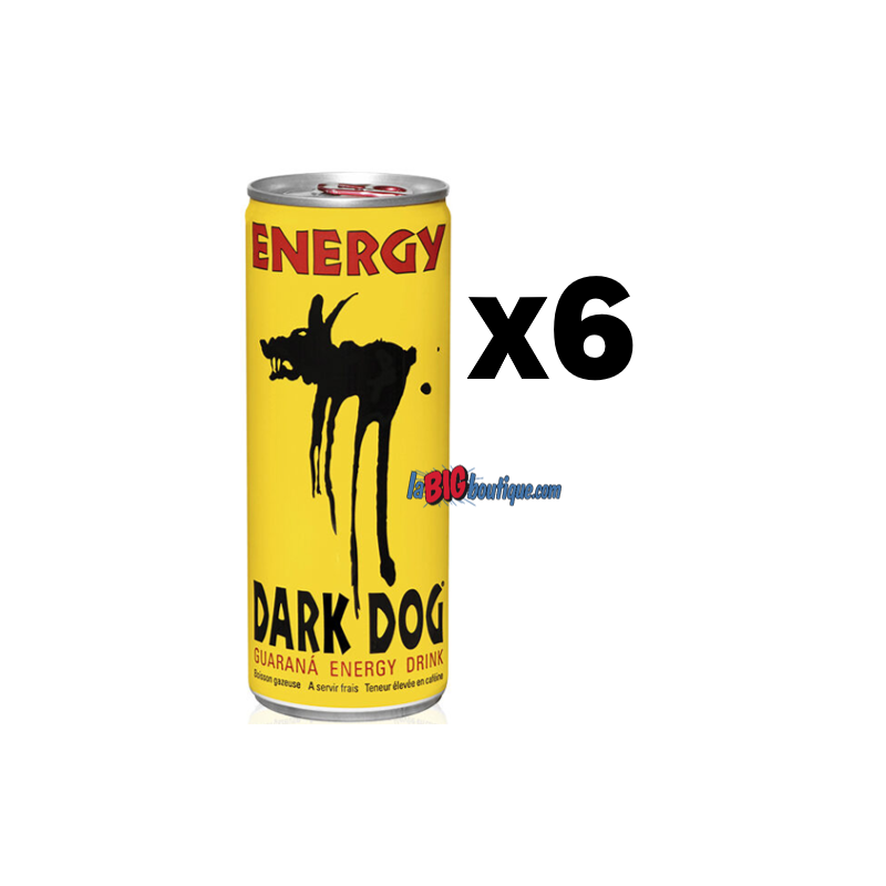 DARK DOG 25cl X 6, ENERGY DRINK, boite métal