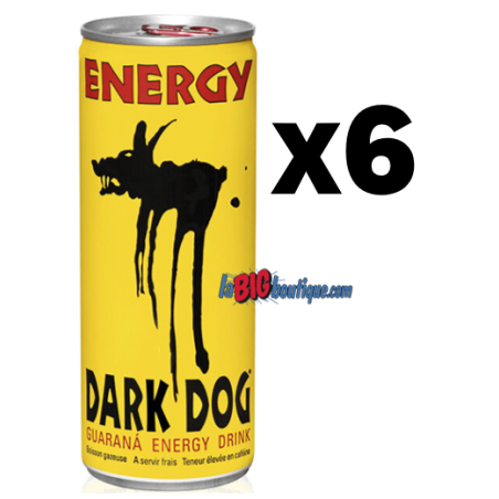 DARK DOG 25cl X 6, ENERGY DRINK, boite métal