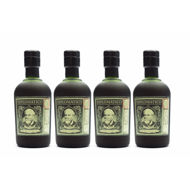 4 MIGNONNETTES DIPLOMATICO RESERVA EXCLUSIVA 5cl 40°, Rhum Brun Vénézuela
