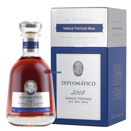 RHUM DIPLOMATICO SINGLE VINTAGE 2008 70cl 43°, ETUI COLLECTOR