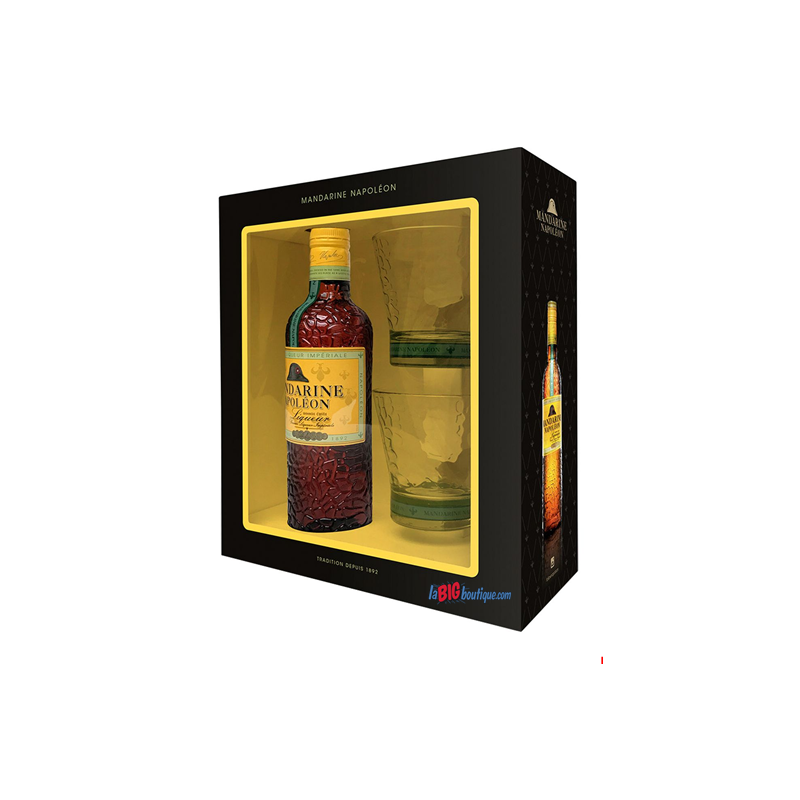 LIQUEUR DE MANDARINE NAPOLEON 35cl 38°, COFFRET 2 VERRES