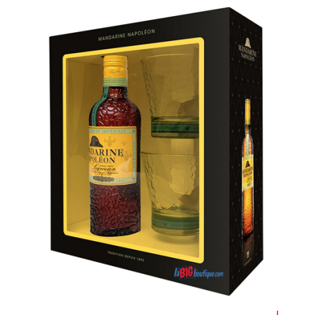 LIQUEUR DE MANDARINE NAPOLEON 35cl 38°, COFFRET 2 VERRES