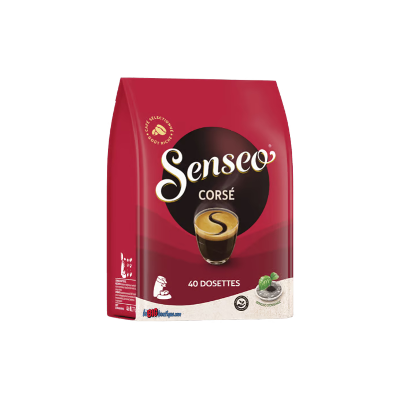 DOSETTES CAFE SENSEO CORSE, SACHET 40 DOSETTES COMPOSTABLES
