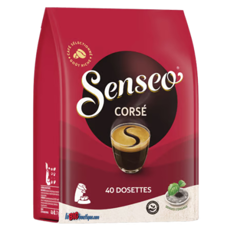 DOSETTES CAFE SENSEO CORSE, SACHET 40 DOSETTES COMPOSTABLES
