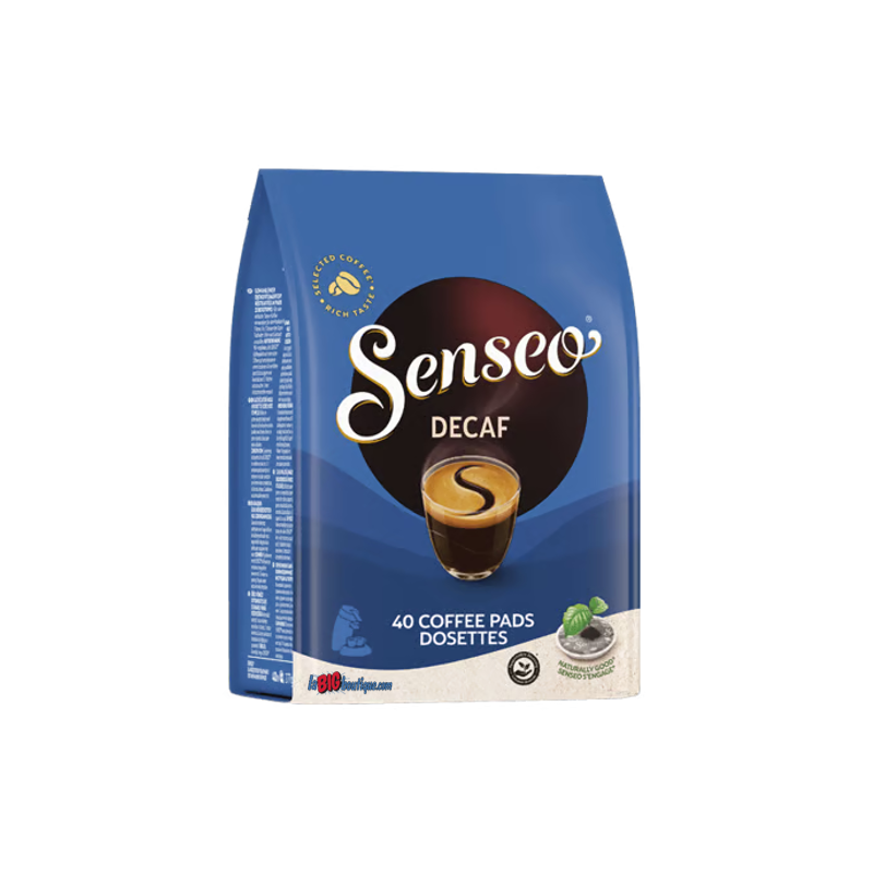 DOSETTES CAFE SENSEO DECAFEINE, SACHET 40 DOSETTES COMPOSTABLES