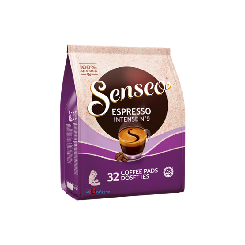 DOSETTES CAFE SENSEO EXPRESSO INTENSE N°9, SACHET 32 DOSETTES COMPOSTABLES