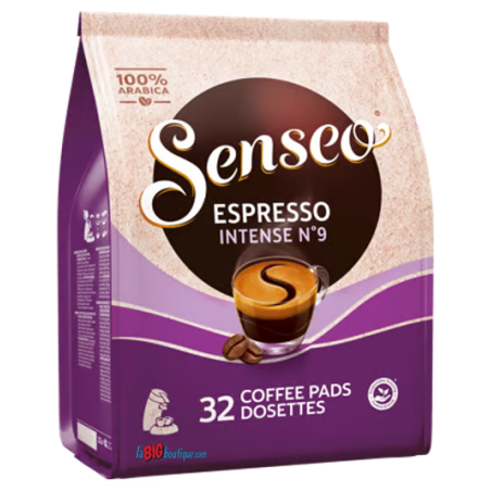 DOSETTES CAFE SENSEO EXPRESSO INTENSE N°9, SACHET 32 DOSETTES COMPOSTABLES