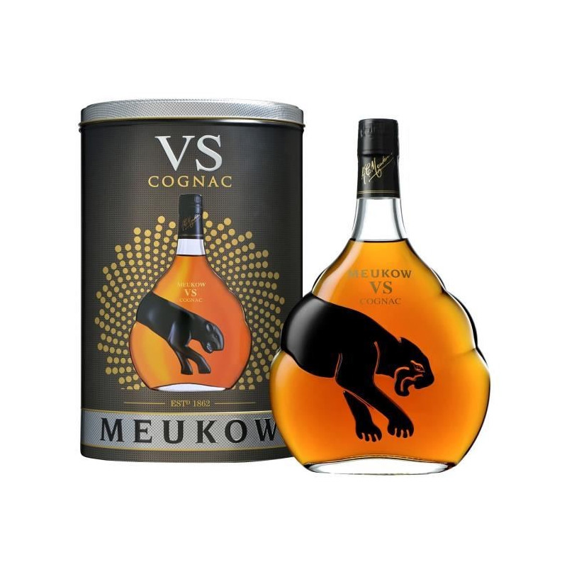 COGNAC MEUKOW VS 70cl 40°, AVEC ETUI METAL