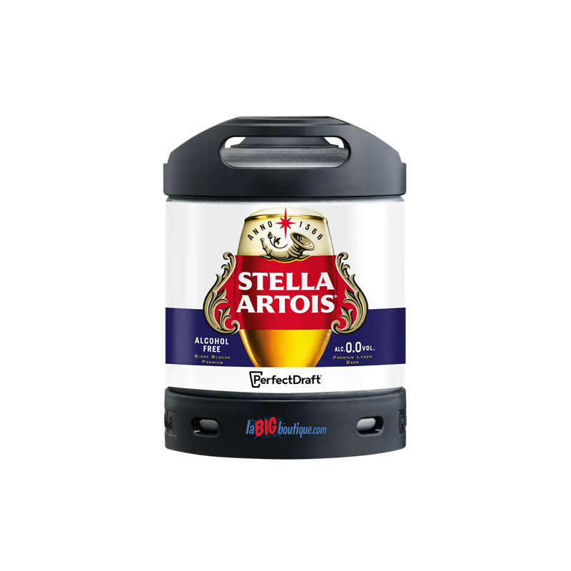 BIERE STELLA ARTOIS 0° (sans alcool) 6 Litres, bière blonde, fut consigné.