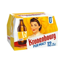 BIERE BLONDE KRONENBOURG PUR MALT 12 x 25cl 0,4°, PACK VERRE PERDU