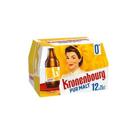 BIERE BLONDE KRONENBOURG PUR MALT 12 x 25cl 0,4°, PACK VERRE PERDU