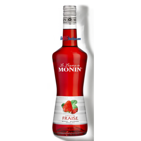 LIQUEUR DE CREME DE FRAISE MONIN 70cl 18°, Bouteille verre perdu