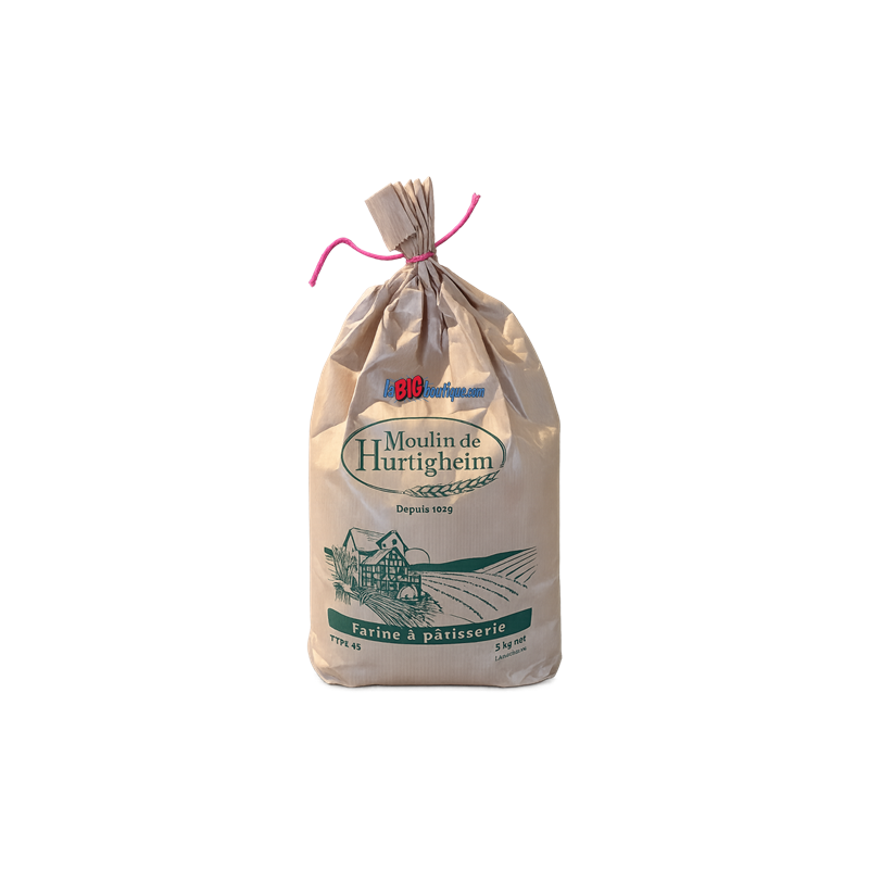 FARINES DE BLÉ T45 A PATISSERIE SAC 5Kg, du MOULIN DE HURTIGHEIM D'ALSACE