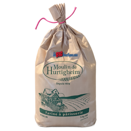 FARINES DE BLÉ T45 A PATISSERIE SAC 5Kg, du MOULIN DE HURTIGHEIM D'ALSACE