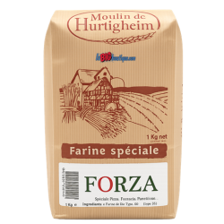 FARINES A PAIN FORZA TYPE 00, SPECIAL PIZZA, SACHET 1Kg, du MOULIN DE HURTIGHEIM D'ALSACE