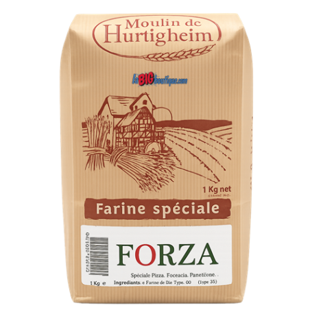 FARINES A PAIN FORZA TYPE 00, SPECIAL PIZZA, SACHET 1Kg, du MOULIN DE HURTIGHEIM D'ALSACE