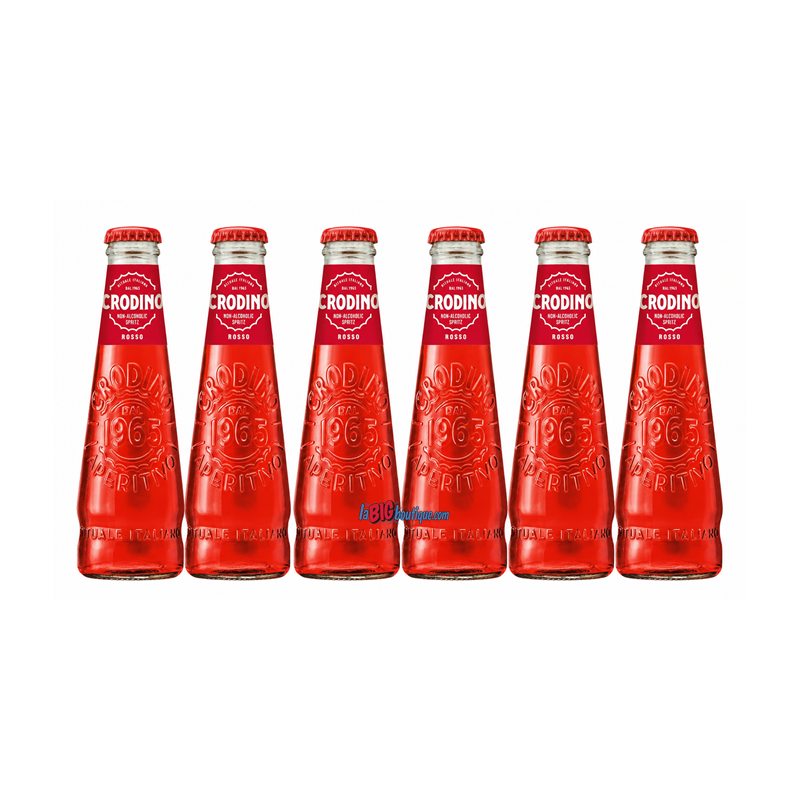 CRODINO ROSSO APERITIVO 6 X 17,5cl 0°, APERITIF ITALIEN SANS ALCOOL