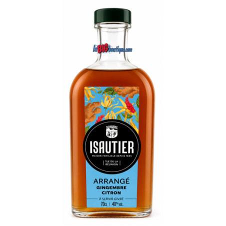 RHUM ARRANGÉ ISAUTIER GINGEMBRE CITRON 70cl 40°, ILL DE LA REUNION