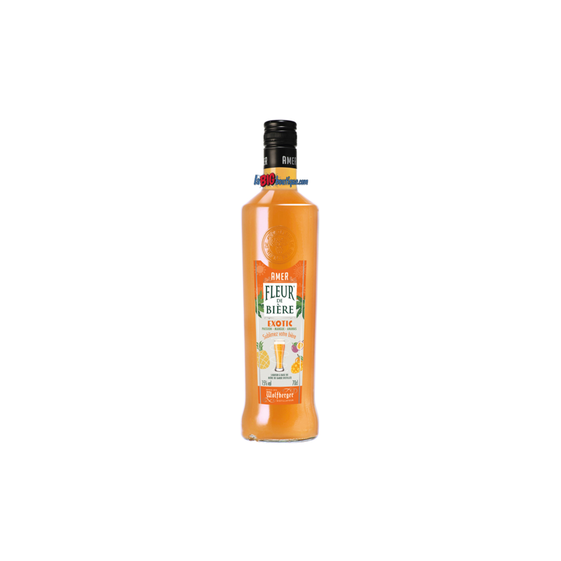 AMER FLEUR DE BIERE EXOTIC WOLFBERGER 70cl 15°, PASSION - MANGUE - ANANAS