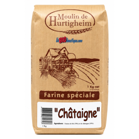 FARINES A PAIN "A LA CHATAIGNE", SACHET 1Kg, du MOULIN DE HURTIGHEIM D'ALSACE