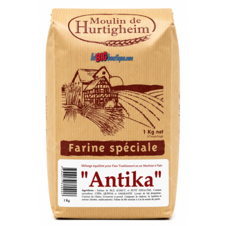 FARINES MULTIGRAINES POUR PAINS "ANTIKA", SACHET 1Kg, du MOULIN DE HURTIGHEIM D'ALSACE