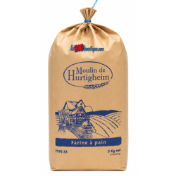 FARINES A PAIN BOULANGÈRE TYPE 55, SACHET 5Kg, du MOULIN DE HURTIGHEIM D'ALSACE