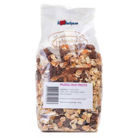 MUESLI AUX FRUITS, SACHET 300grs, du MOULIN DE HURTIGHEIM D'ALSACE