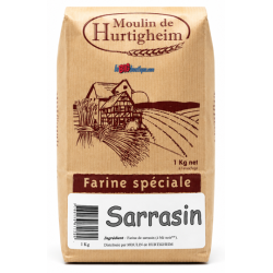 FARINES A PAIN SARRASIN(Blé Noir), SACHET 1Kg, du MOULIN DE HURTIGHEIM D'ALSACE