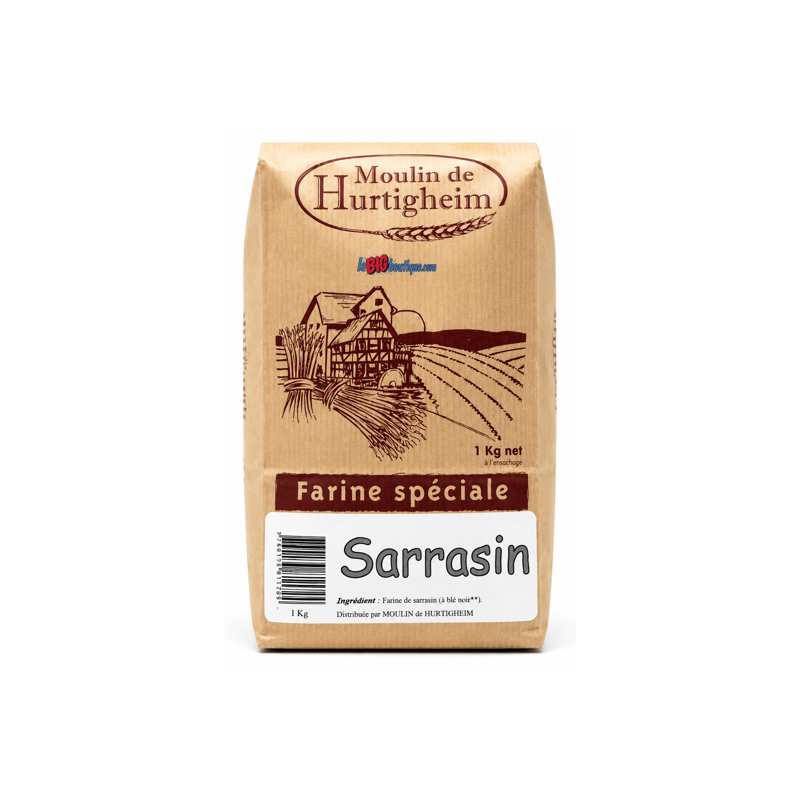 FARINES A PAIN SARRASIN(Blé Noir), SACHET 1Kg, du MOULIN DE HURTIGHEIM D'ALSACE