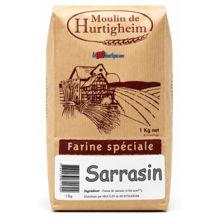 FARINES A PAIN SARRASIN(Blé Noir), SACHET 1Kg, du MOULIN DE HURTIGHEIM D'ALSACE