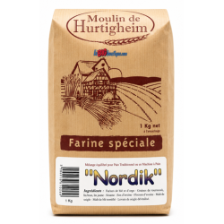 FARINES MULTIGRAINES POUR PAINS NORDIK, SACHET 1Kg, du MOULIN DE HURTIGHEIM D'ALSACE