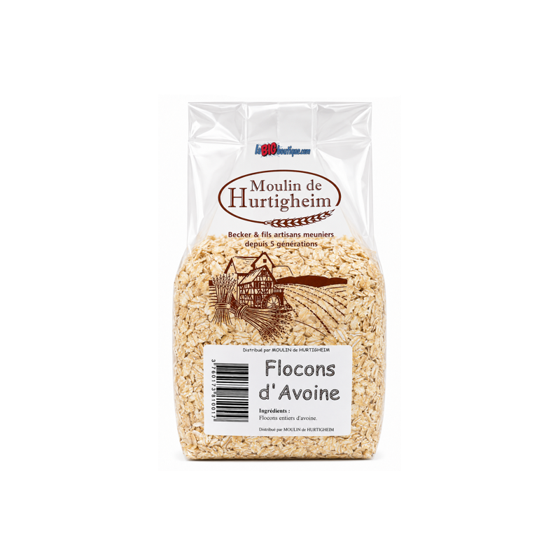 FLOCONS D'AVOINE, SACHET 250grs, du MOULIN DE HURTIGHEIM D'ALSACE