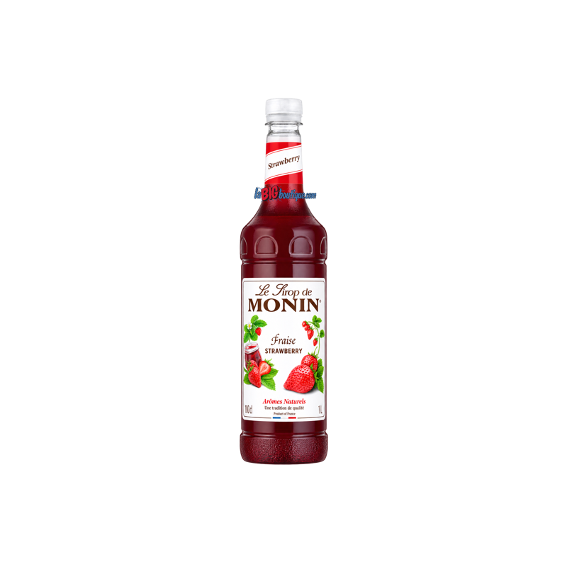 SIROP FRAISE MONIN 1 Litre, Bouteille plastique recyclable