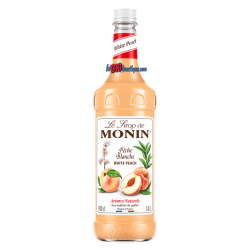 SIROP PECHE BLANCHE MONIN 1 Litre, Bouteille plastique recyclable