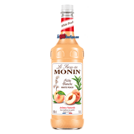 SIROP PECHE BLANCHE MONIN 1 Litre, Bouteille plastique recyclable