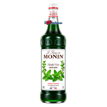 SIROP MENTHE VERTE MONIN 1 LITRE, Bouteille verre perdu